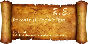 Rokosinyi Erzsébet névjegykártya
